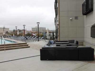 Outdoor Pool and TV Sitting Area