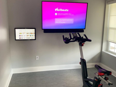 Fitness Room with TV and Control Pad