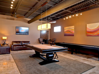 Pool Table and TV Area