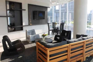 Luxury Living Room with Smart AV and A 98 inch Screen TV