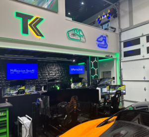 Tony Kanaan Racing Simulator Garage with Audio and Visual Tech as well as Security Systems