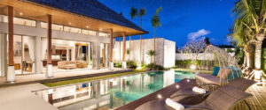 Luxury Outdoor Lighting and Audio Visual on a beautiful patio with a pool